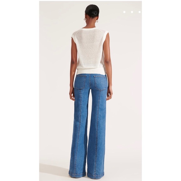 VERONICA BEARD Ember Wide Leg Jean Powdered Ocean - Picture 4 of 12